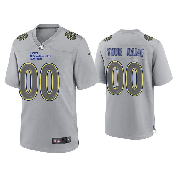 Men's Los Angeles Rams Active Player Custom Gray Atmosphere Fashion Stitched Game Jersey